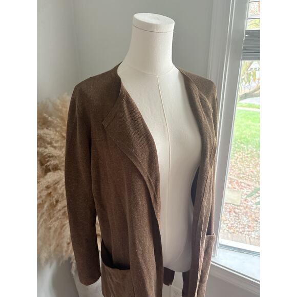 J. Crew Juliette Collarless Linen Cardigan Sweater Womens XS Fall Shacket - Picture 3 of 10